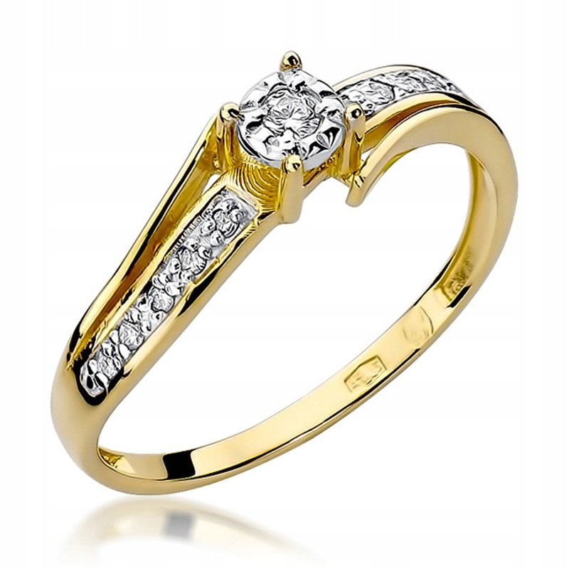 Výjimečný Zlatý Prstýnek pr 585 Brilianty 0,10 ct