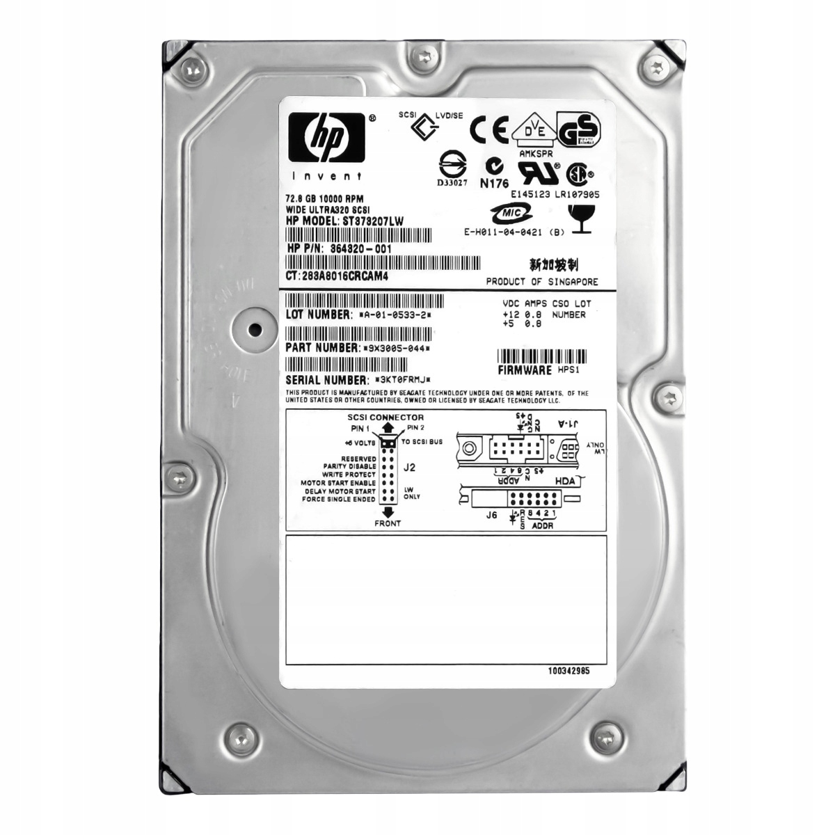 Hp 364320-001 73 Gb 10K 8MB Scsi U320 3.5'' ST373207LW