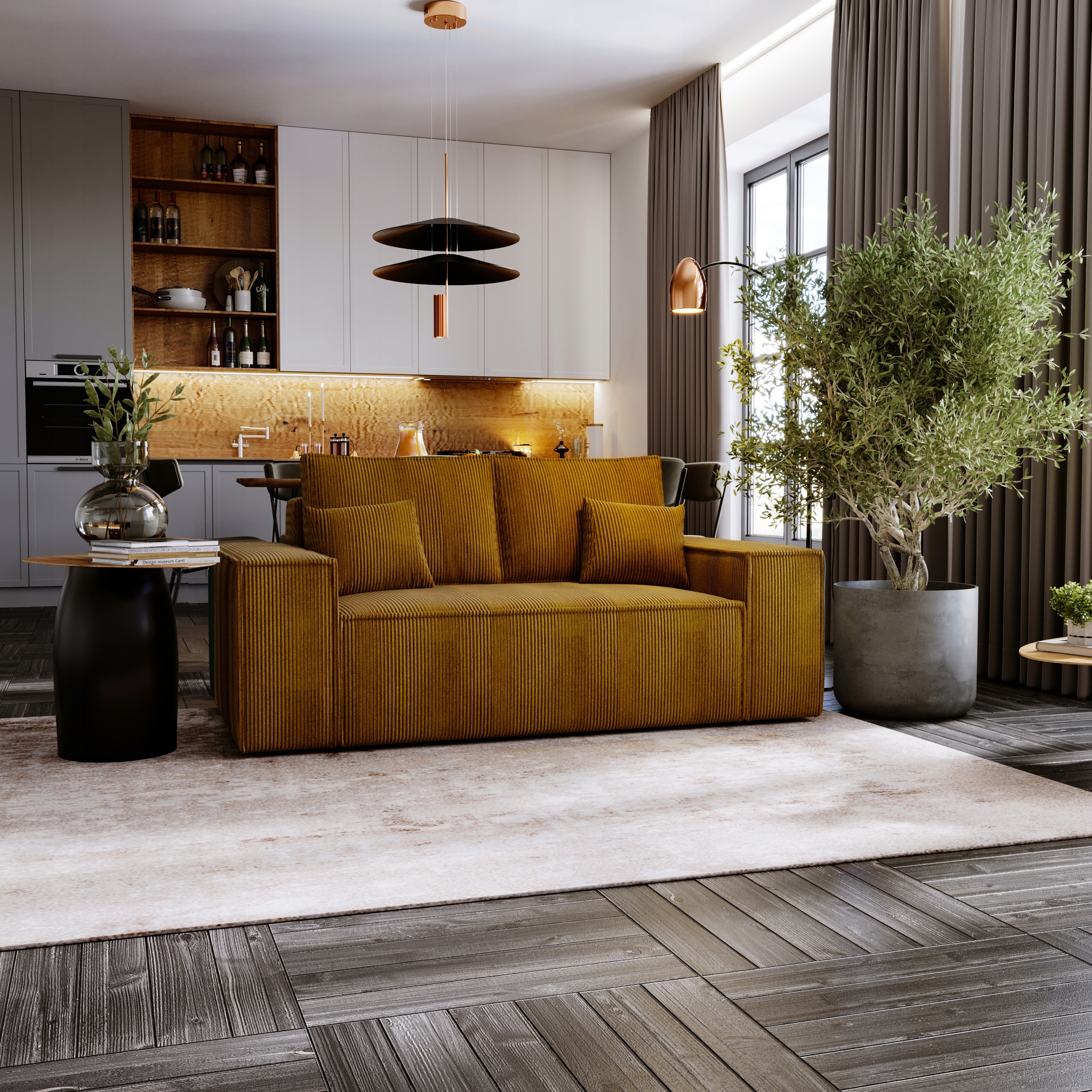 Rozkładana amerykanka sprężyny kanapa poso LAGA S Kolekcja LAGA S