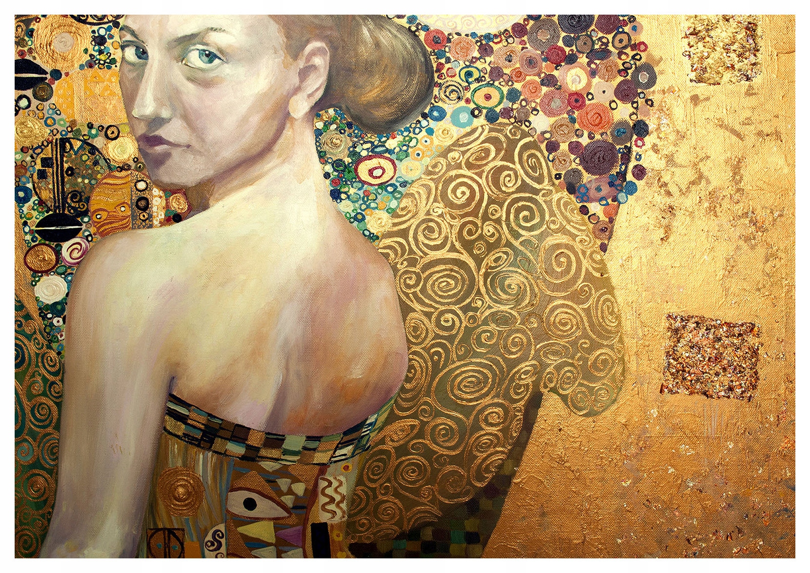 Tapeta Klimt Zlaté bozky Strom života Ornamenty Luxus 350x250 lepidlo