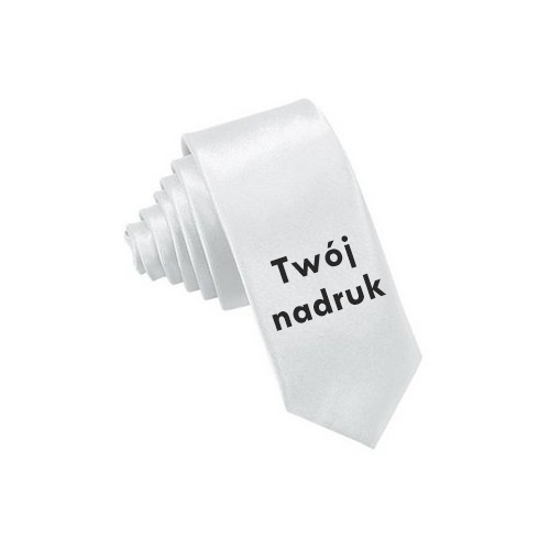 

Krawat biały z Twoim nadrukiem zdjęciem logiem
