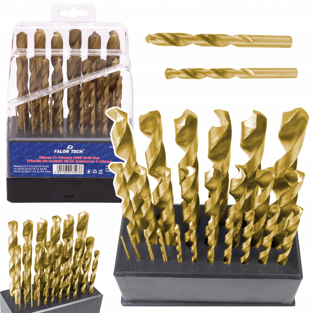 WIERTŁO WIERTŁA 1-13 DO METALU ZESTAW 25x TYTAN
