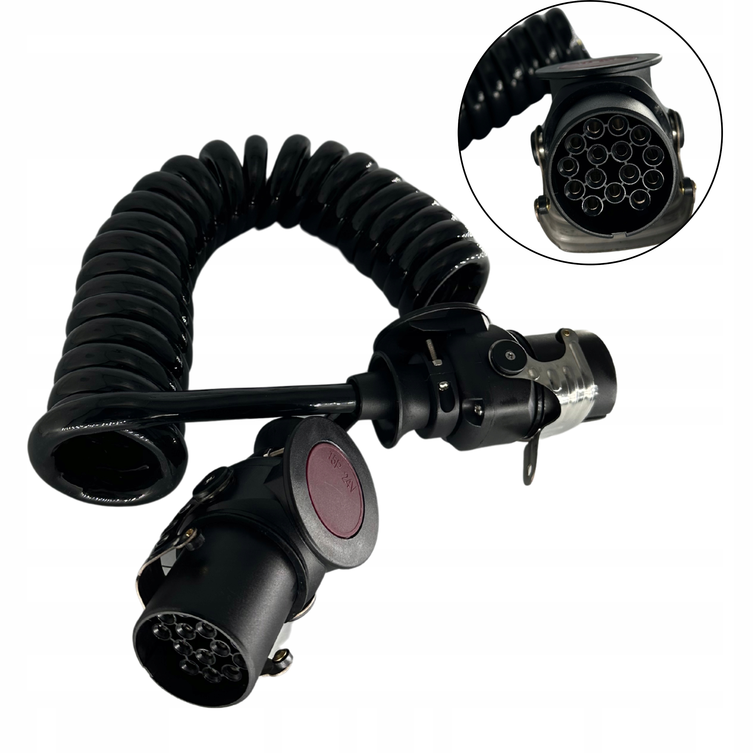 Elektrický spirálový kabel pro nákladní automobil, návěs Tir Adr 15 pinů 15/24V