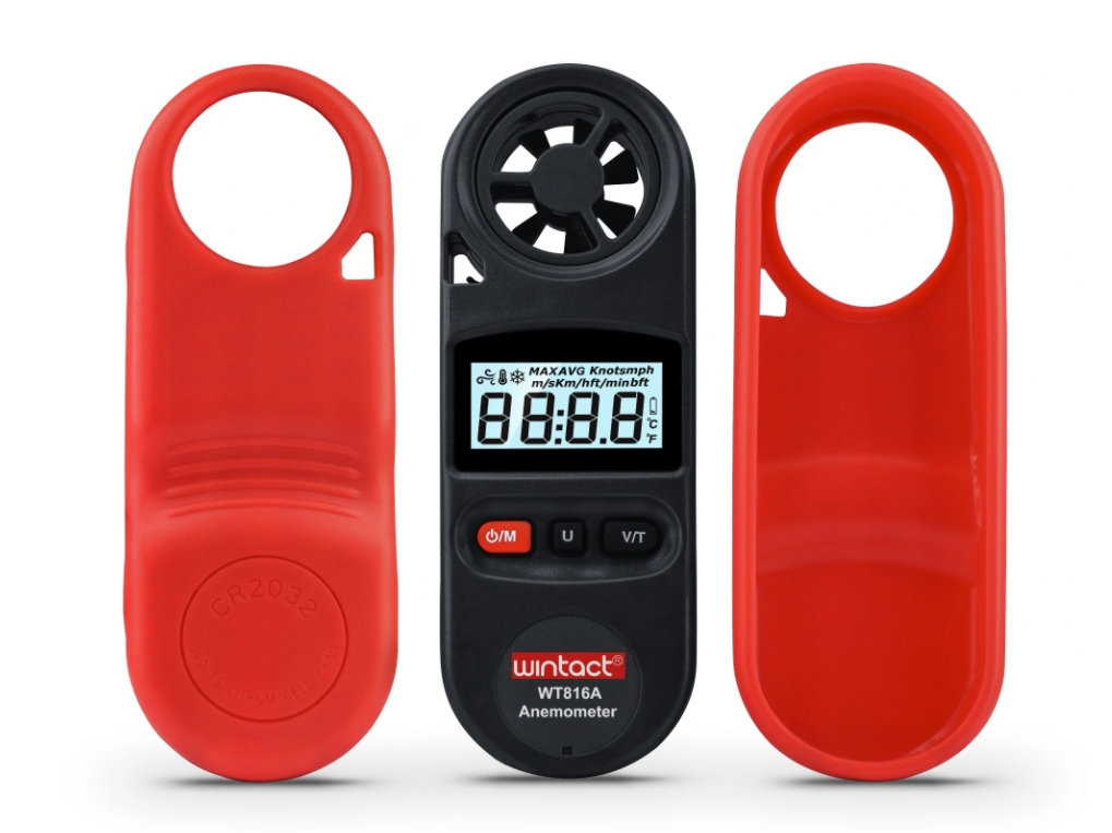 ANEMOMETR WIATROMIERZ MIERNIK WIATRU TEMPERATURY WODOSZCZELNY IP67 Jednostki pomiaru prędkości powietrza ft/min ft/s km/h m/s mph węzły (kn)