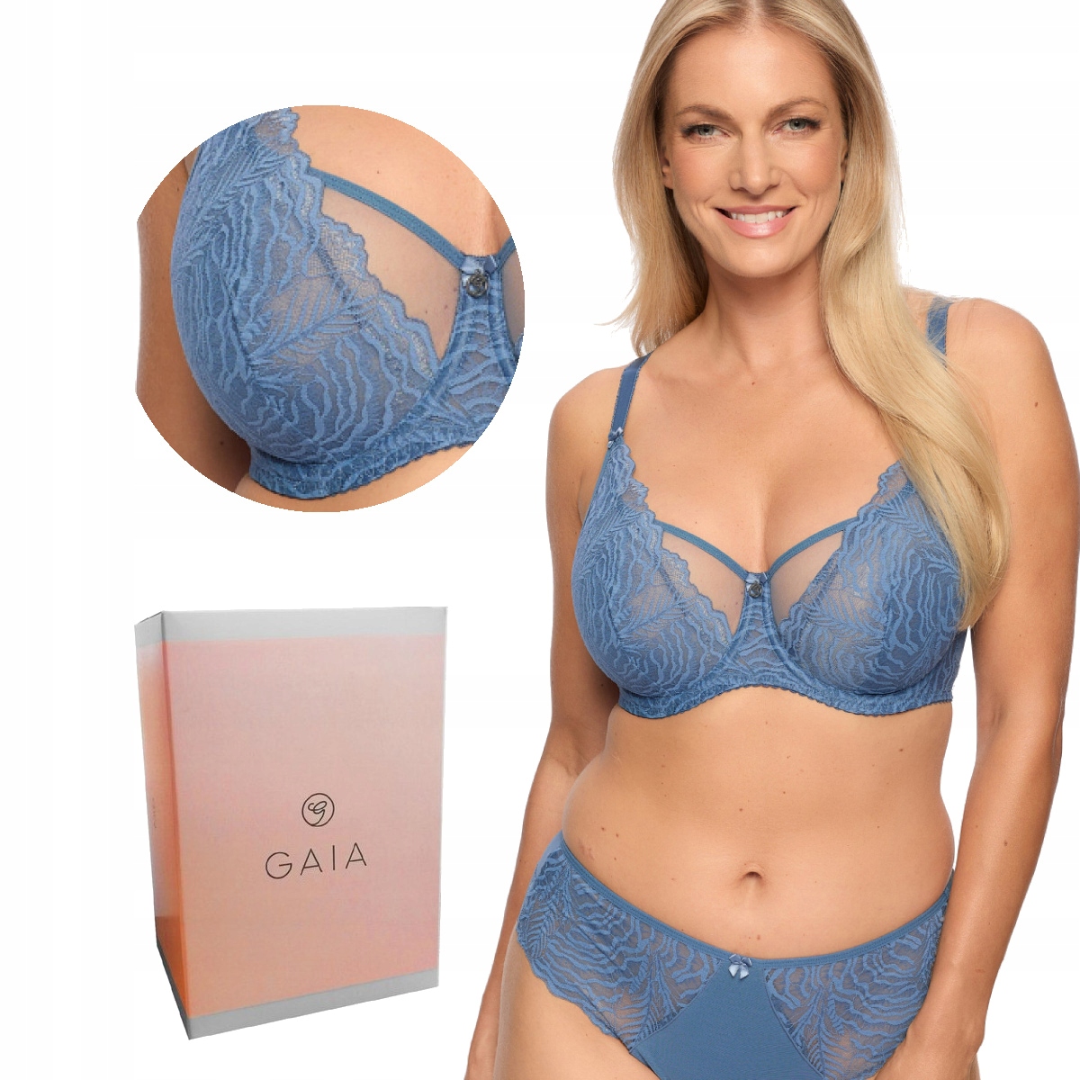 Podprsenka balkonetka s krajkou Soft Jessia 1229 měkká modrá 75G