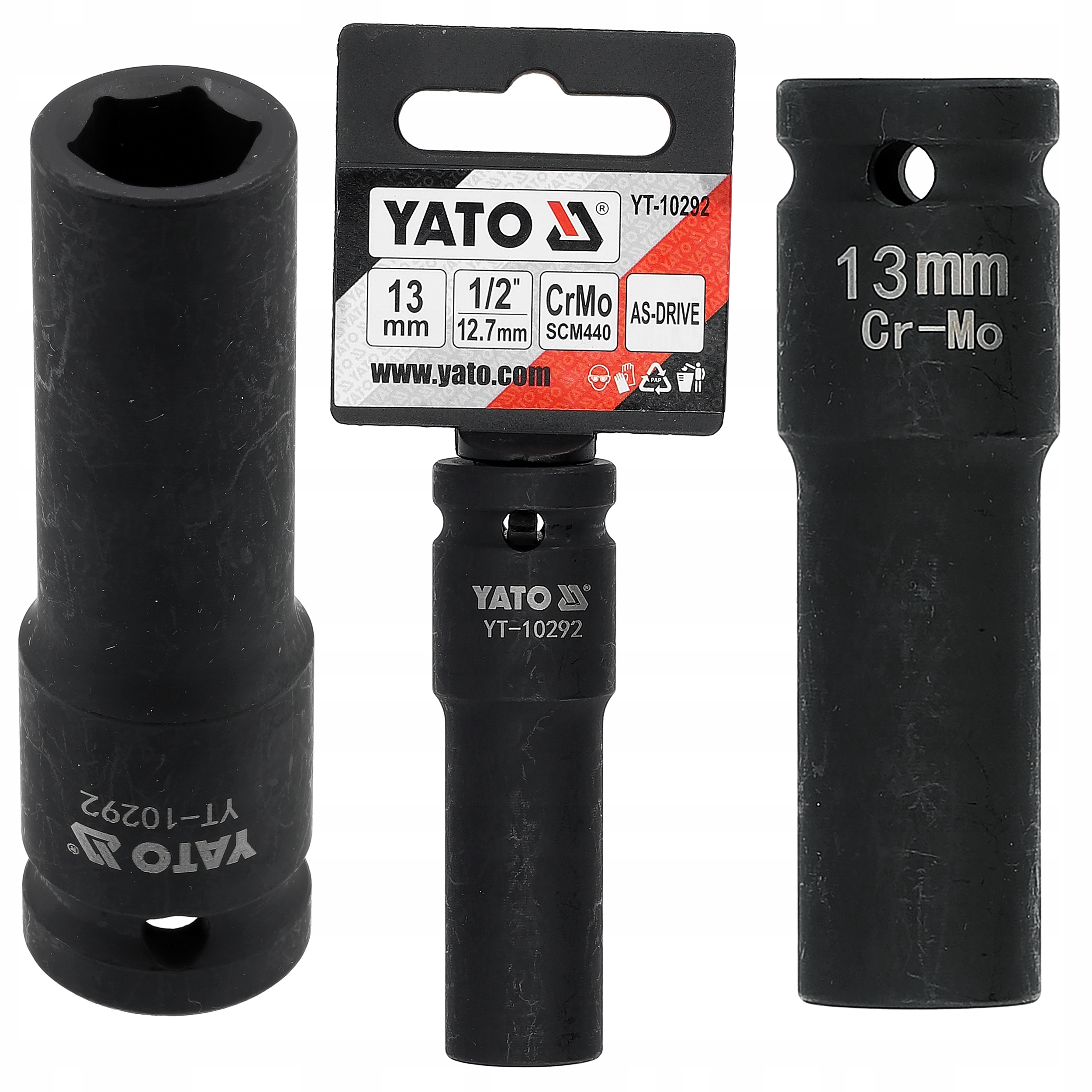 Yato Nasadka Udarowa Sześciokątna Długa 1/2" 13MM Do Kluczy CrMo AS-drive