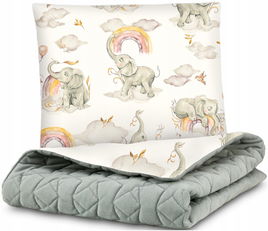 KOCYK VELVET DWUSTRONNY PIKOWANY MINKY 75x100 ZESTAW BABYMAM