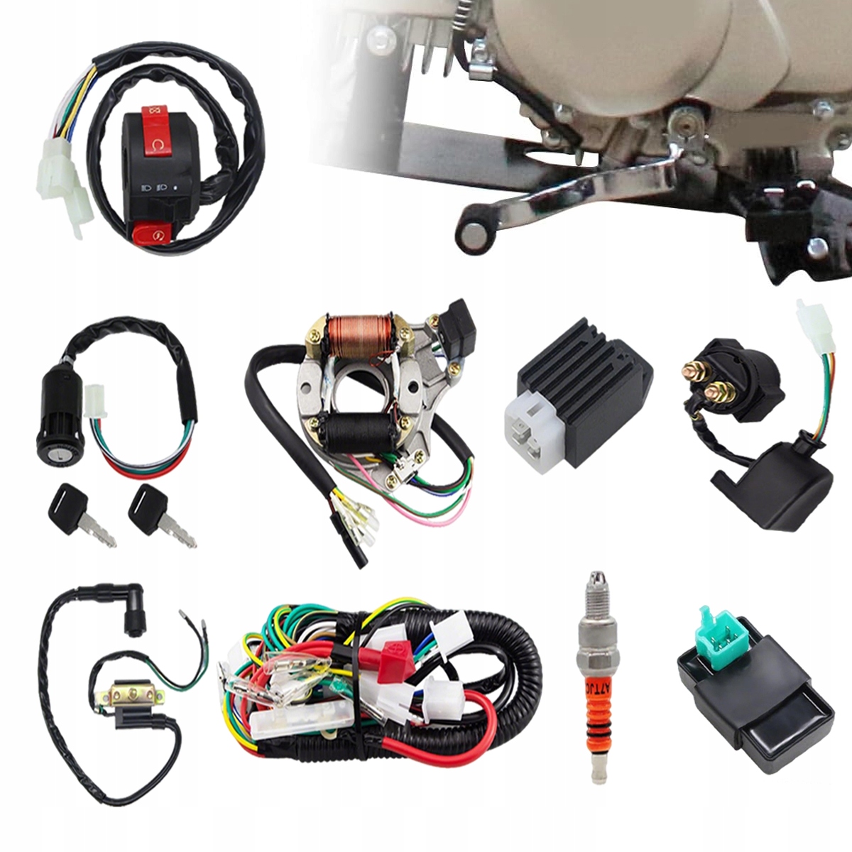 INSTALACJA ELEKTRYCZNA KOMPLETNA Quad ATV 125 110 Do QUADA ATV