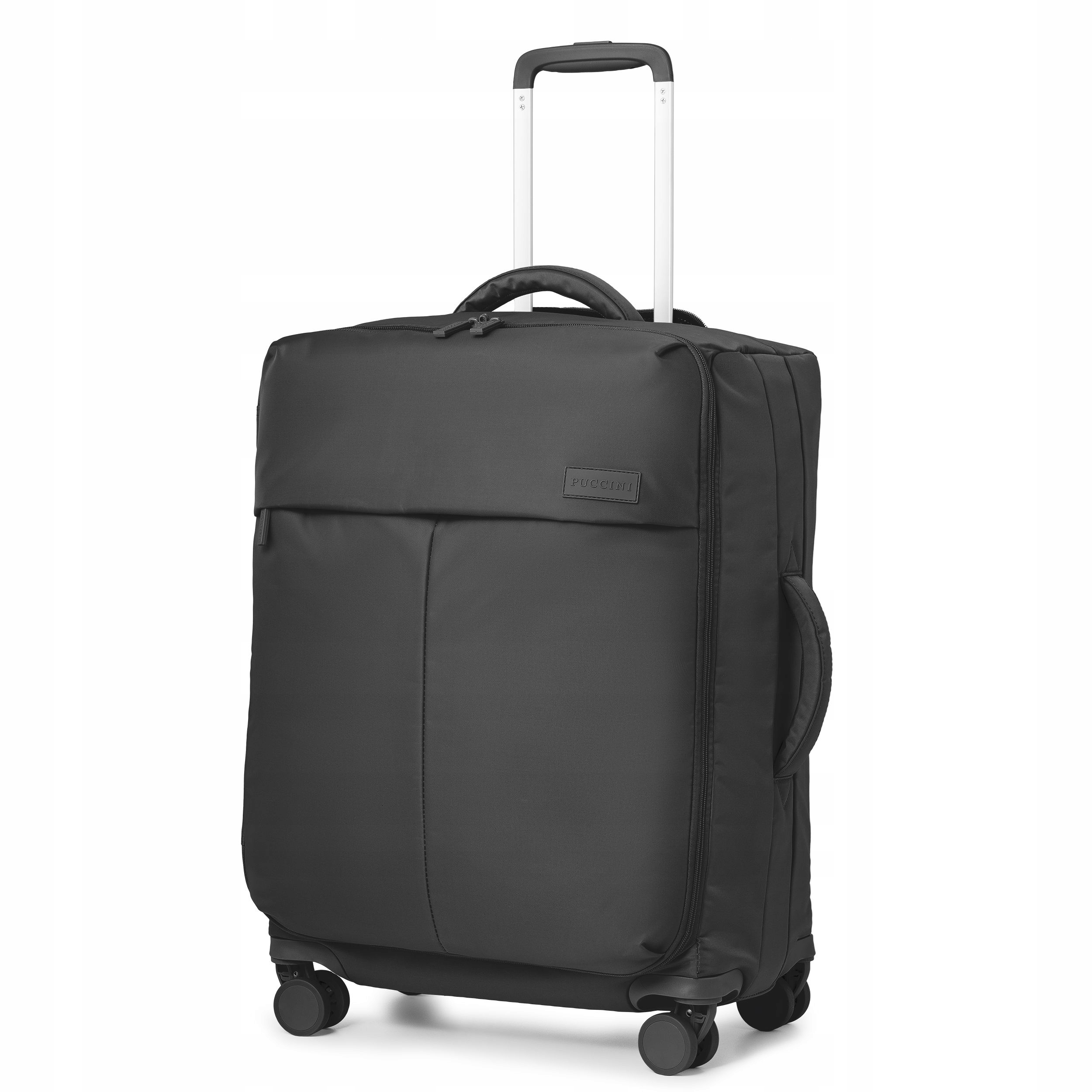 Puccini Walizka Podróżna Średnia Miękka Materiałowa Nylon EM50251B-1 Czarna