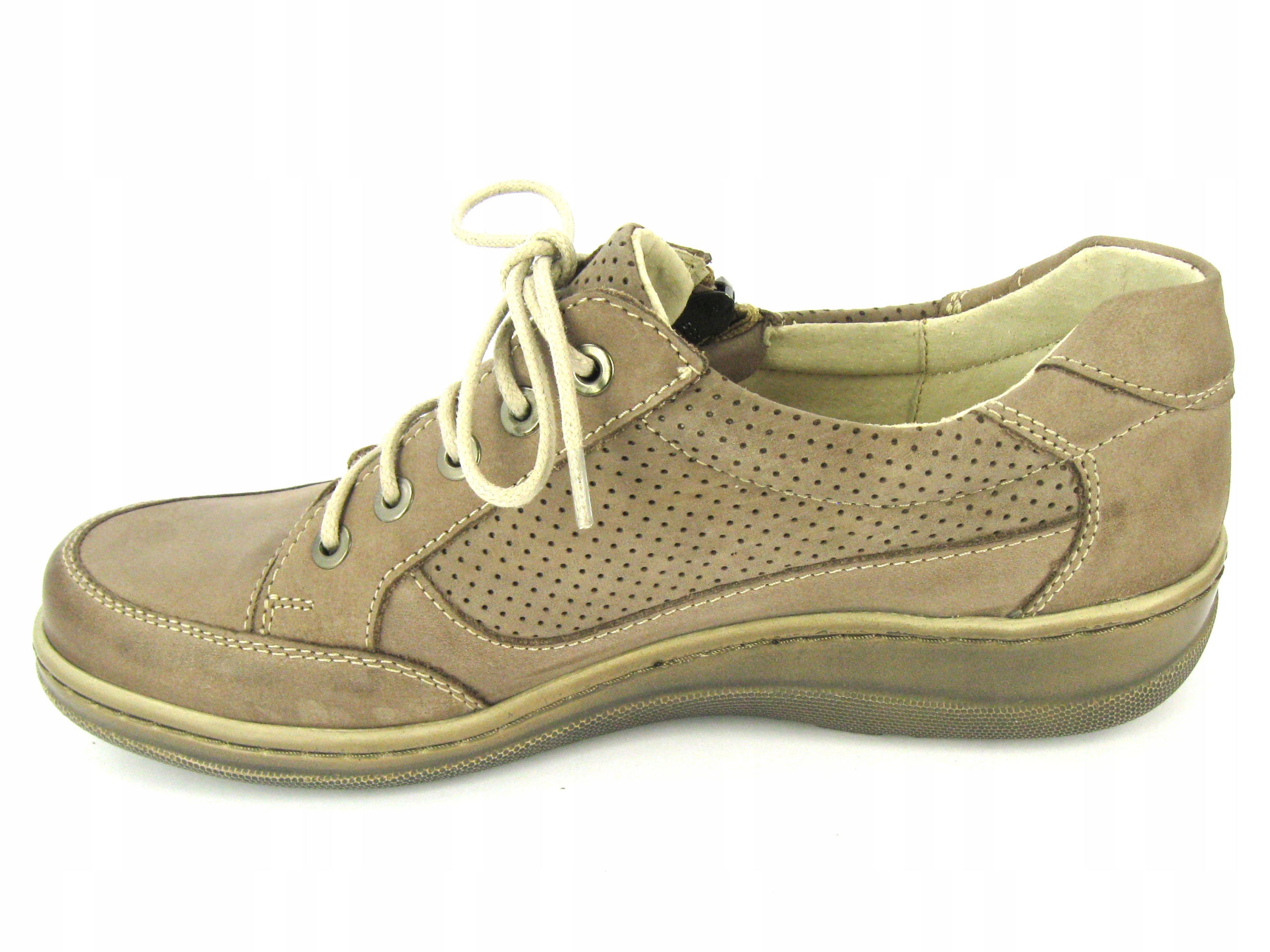 PÓŁBUTY SNEAKERSY MOKASYNY SKÓRZANE HELIOS 357 BEŻ 41 Model 357