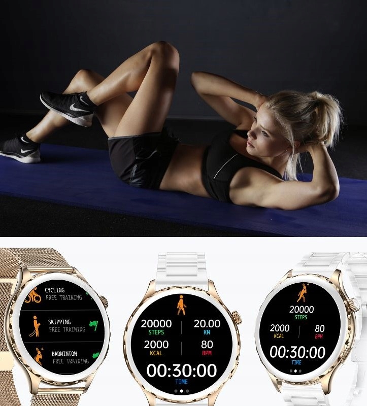 Zegarek DAMSKI SMARTWATCH 3D WODOODPORNY MENU PL Transmisja danych brak