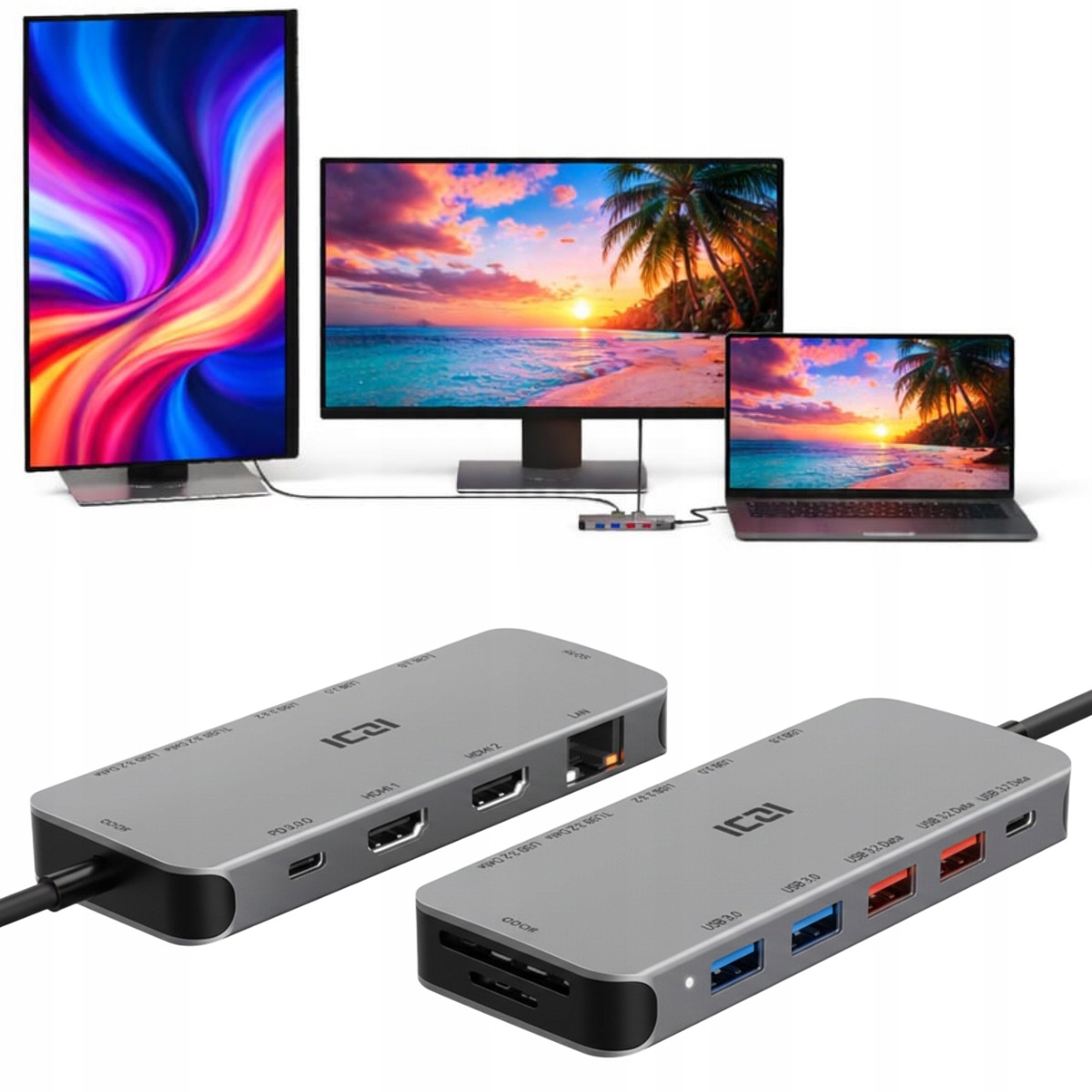 Usb-c Dokovací Stanice S Funkcí Nabíjení Pro Notebook Fujitsu Se Nabíjí