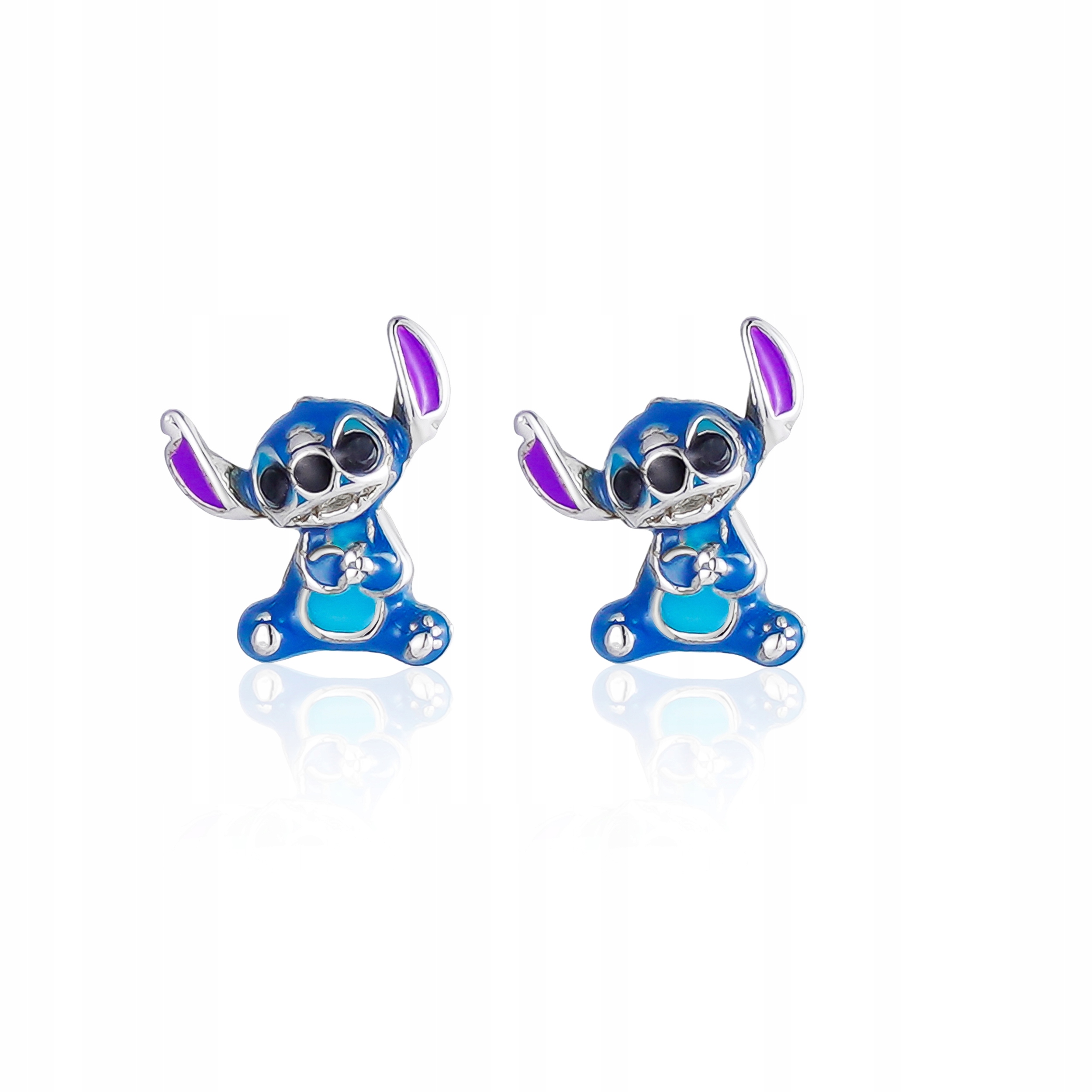 Kolczyki Disney Stitch Niebieskie Srebro próba 925 Cyrkonia Sztyft