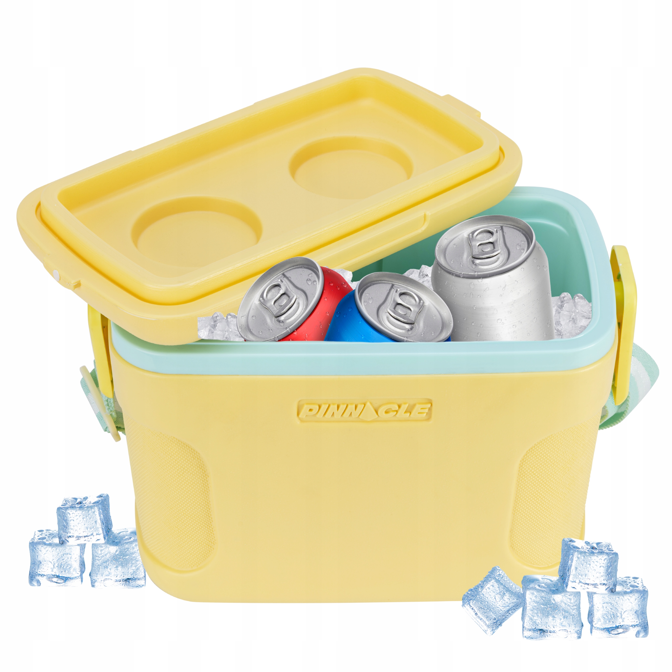 Malá turistická lednička 8 l Žlutá Pinnacle pro piknik na pláži Chladicí Vložka