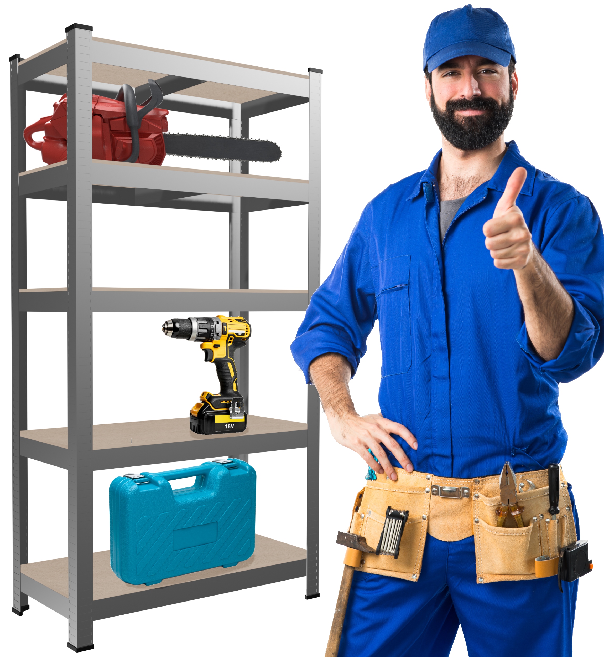 2X REGAŁ MAGAZYNOWY GARAŻOWY METALOWY WCISKANY 5 PÓŁEK 875kg 180x90x30 cm Liczba półek 5