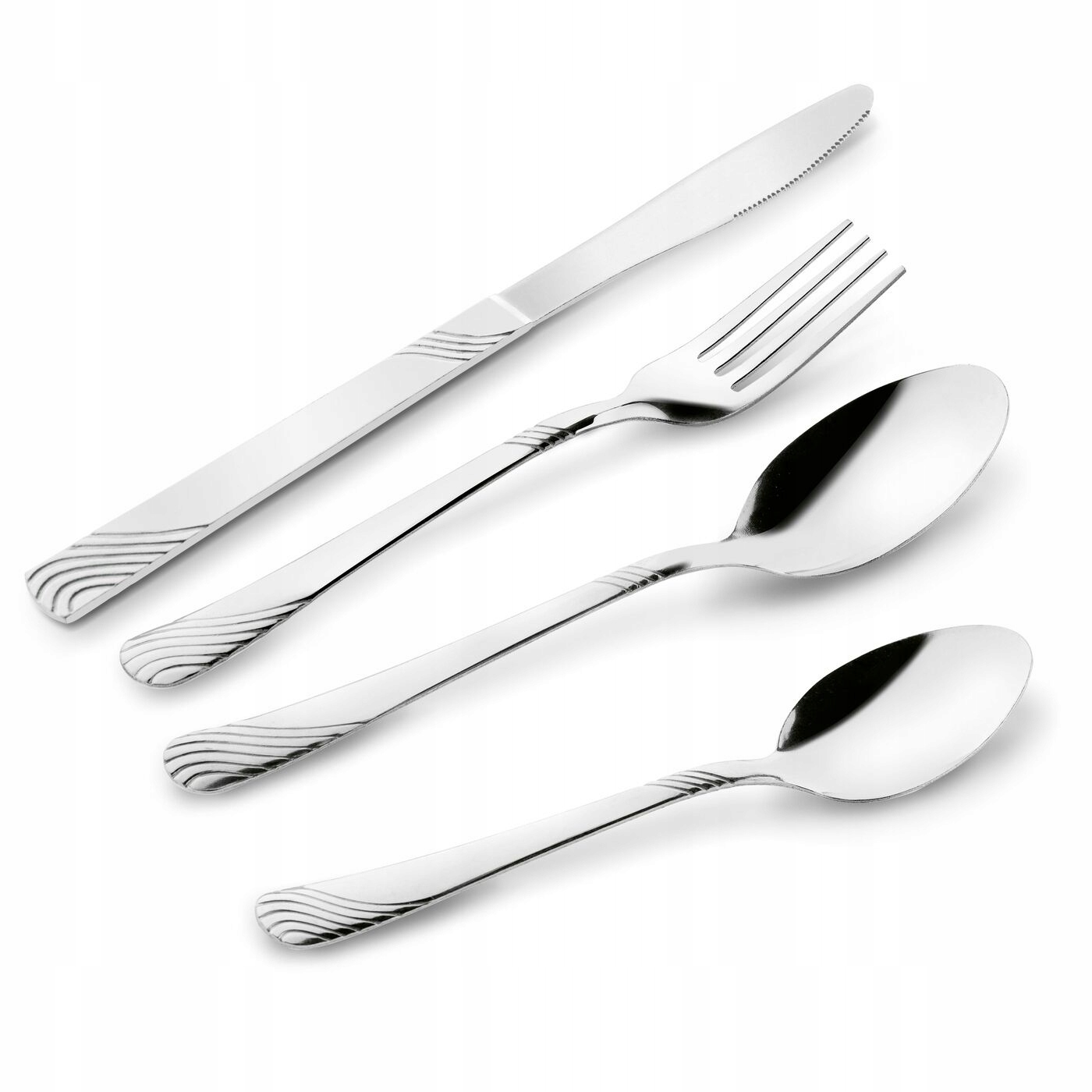 ZESTAW NOŻY KOMPLET obiadowe noże z wzorem 6 sztuk nierdzewne ZMYWARKA Erie Materiał wykonania metal