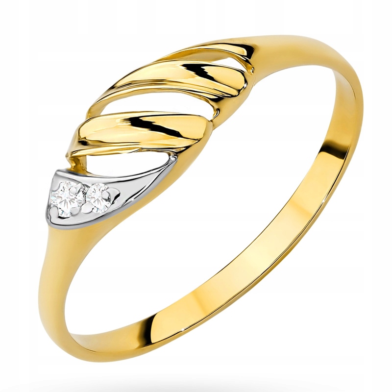 Złoty Pierścionek pr. 333 Zdobiony z Cyrkonią r.22