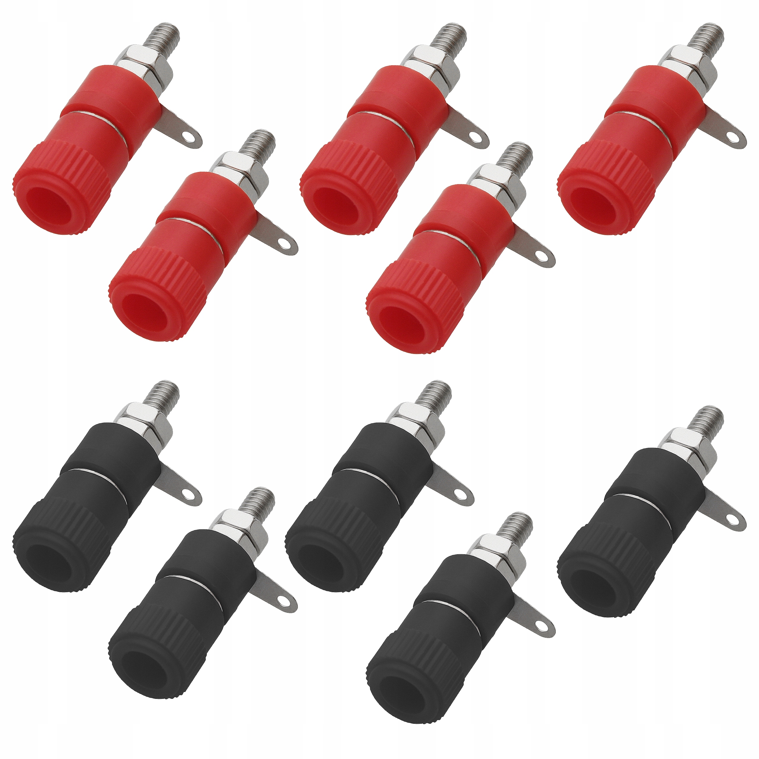 10x GNIAZDO BANAN BANANOWE GŁOŚNIKOWE ZAKRĘCANE MONTAŻOWE ZACISK DO OBUDOWY