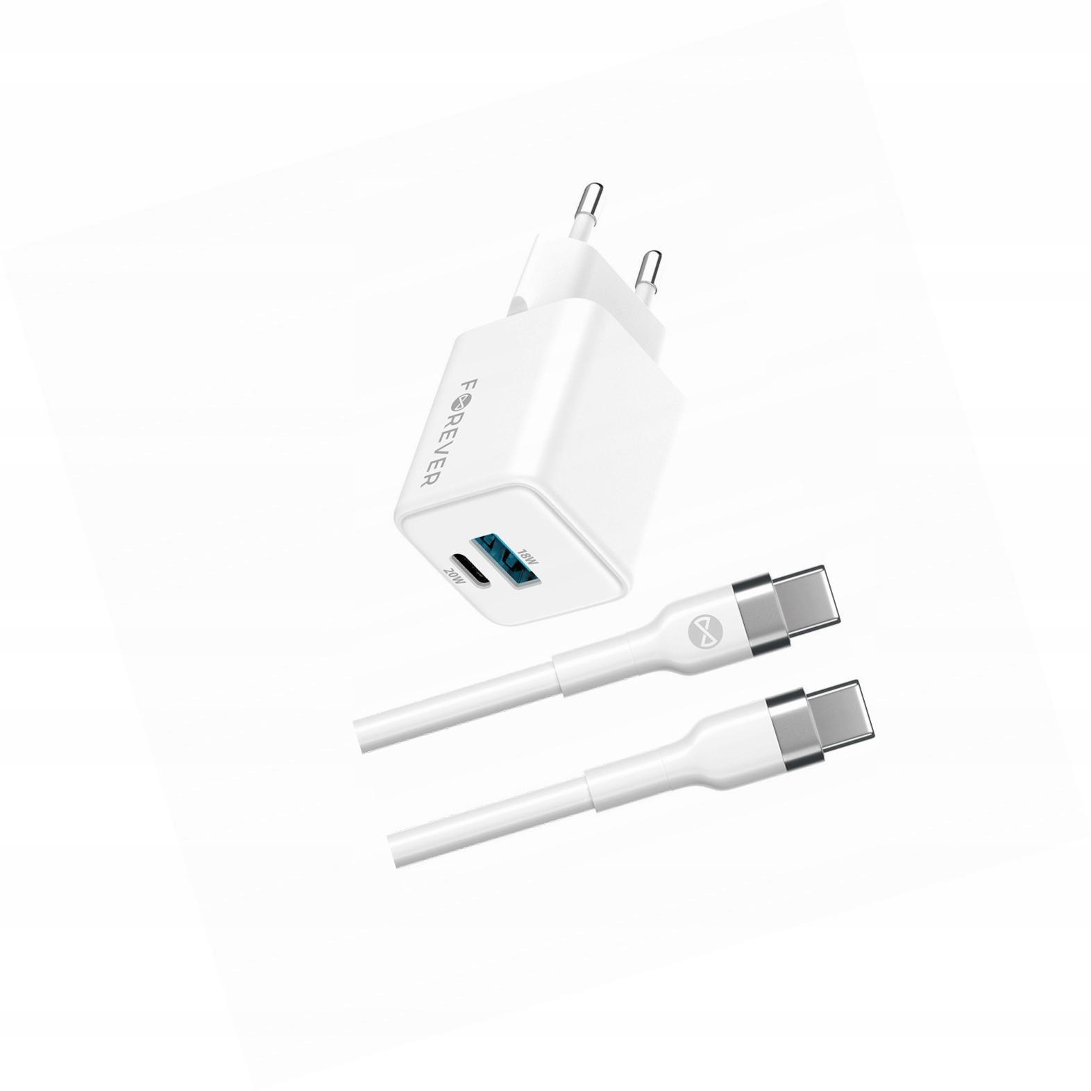 Szybka ładowarka GaN 20W 2 wejścia Usb i Usb-c z kablem do Huawei Nova 12s