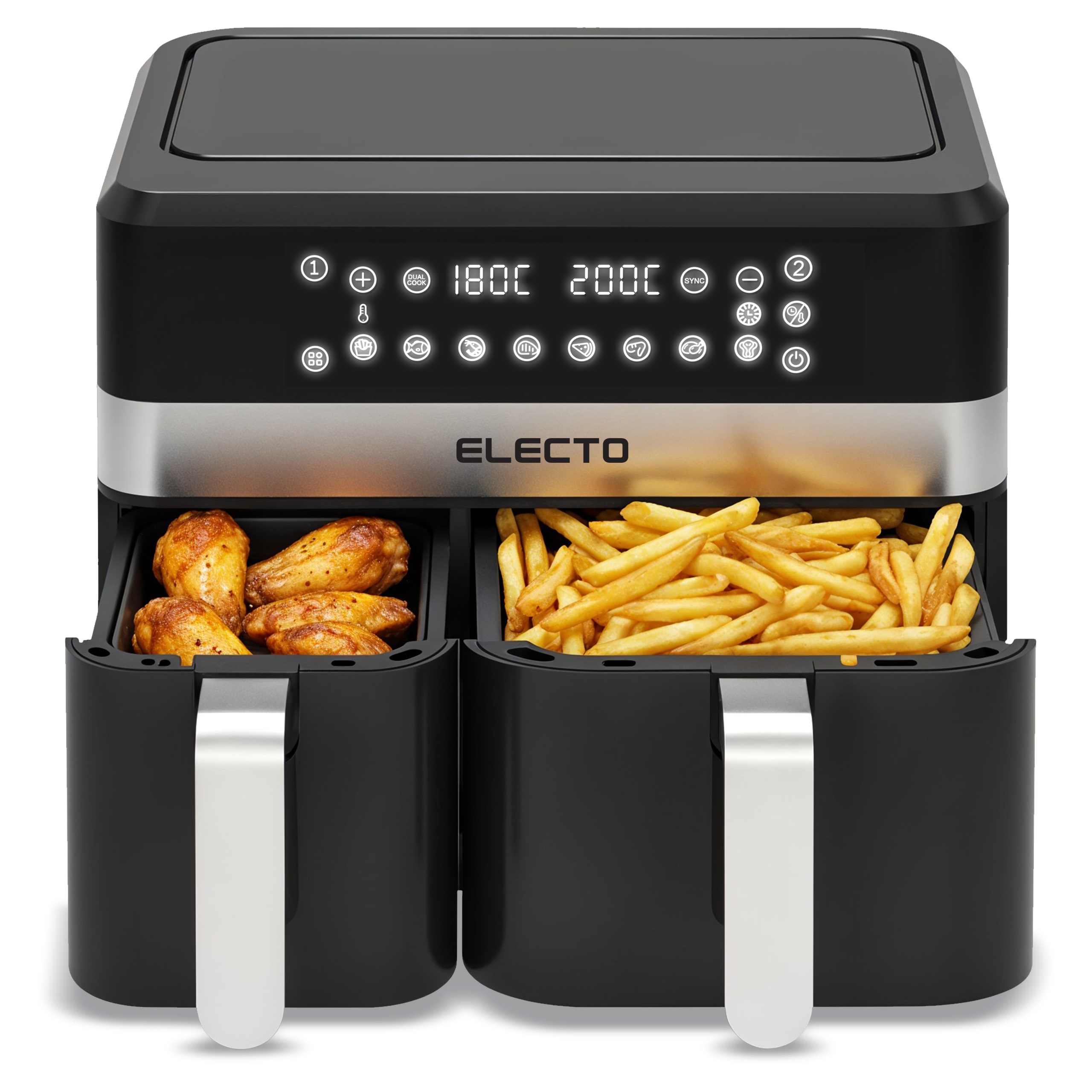 Air Fryer frytkownica beztłuszczowa dwukomorowa 11L 2700W 10 programów