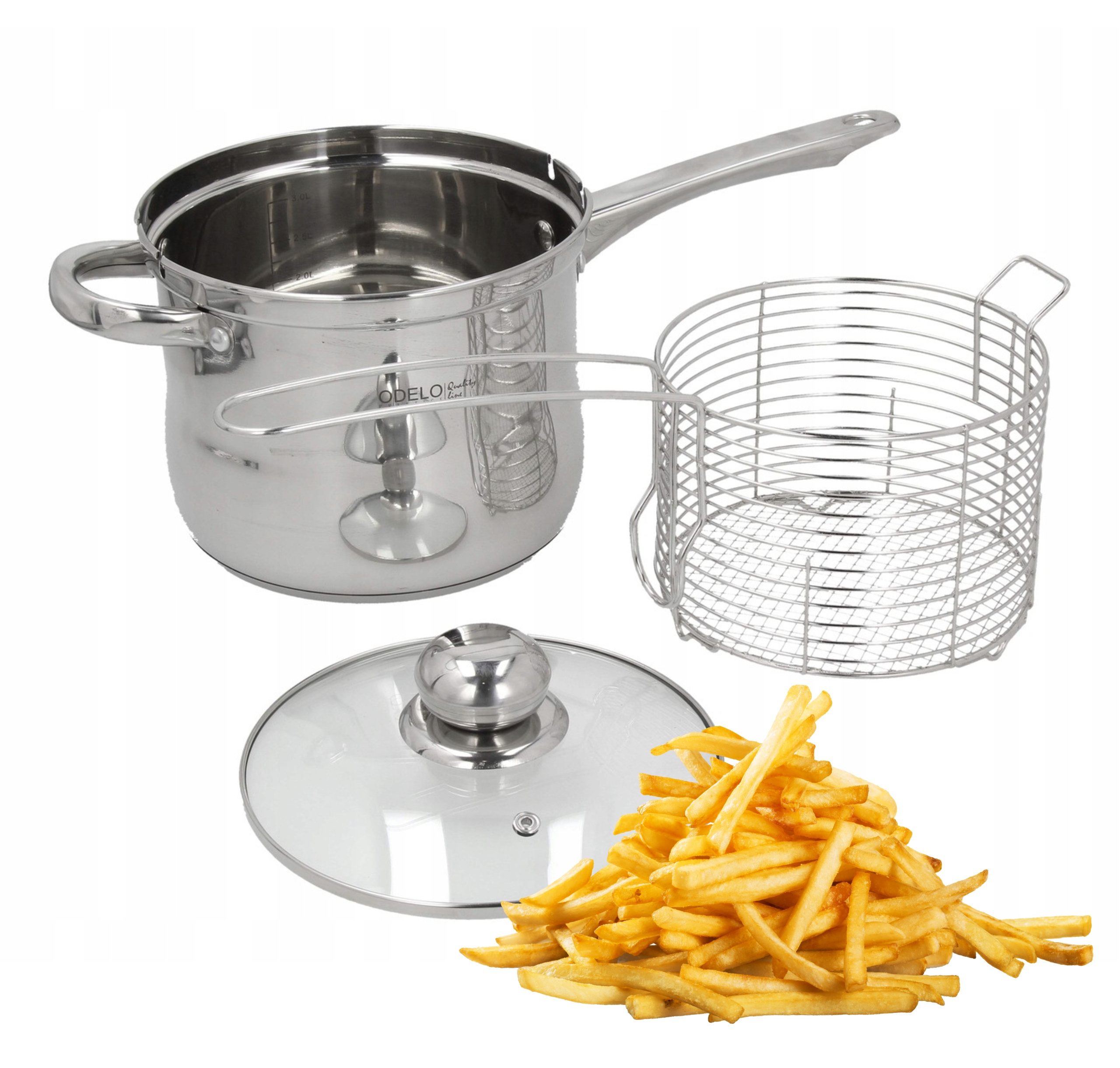

Rondel Garnek Do Frytek Makaronu Z Sitkiem 3,6L