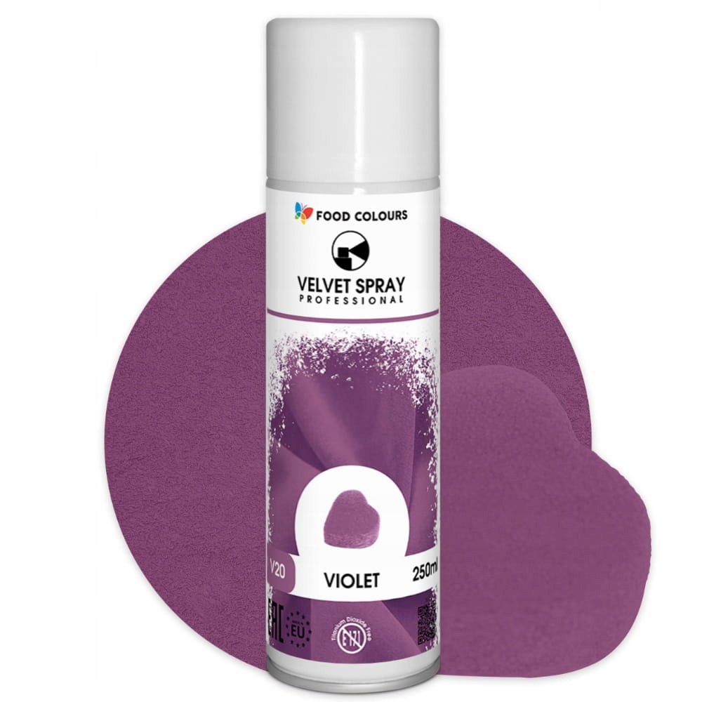 id_5605 Zamsz Cukierniczy Velvet Food Colours Fioletowy Spray 250 ml Tort