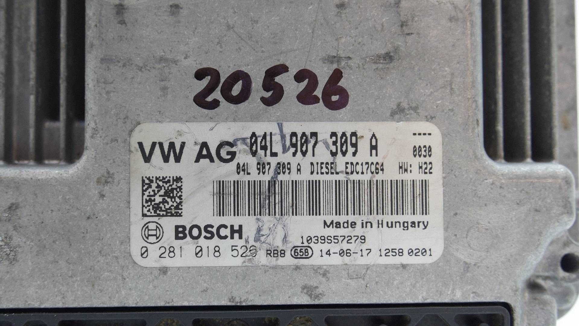control unit module computer of the engine VOLKSWAGEN GOLF VII 2.0 04L907309A