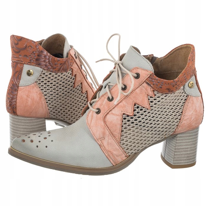 Buty Damskie Trzewiki Maciejka Pomarańczowe 05797