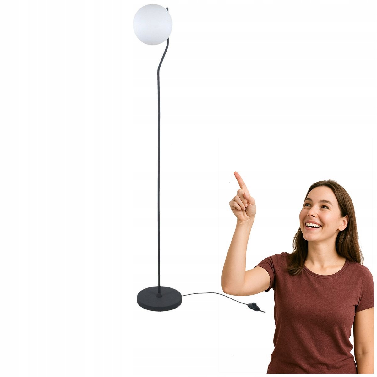 Podlahová lampa Carimi Grafitová do obývacej izby od Italux