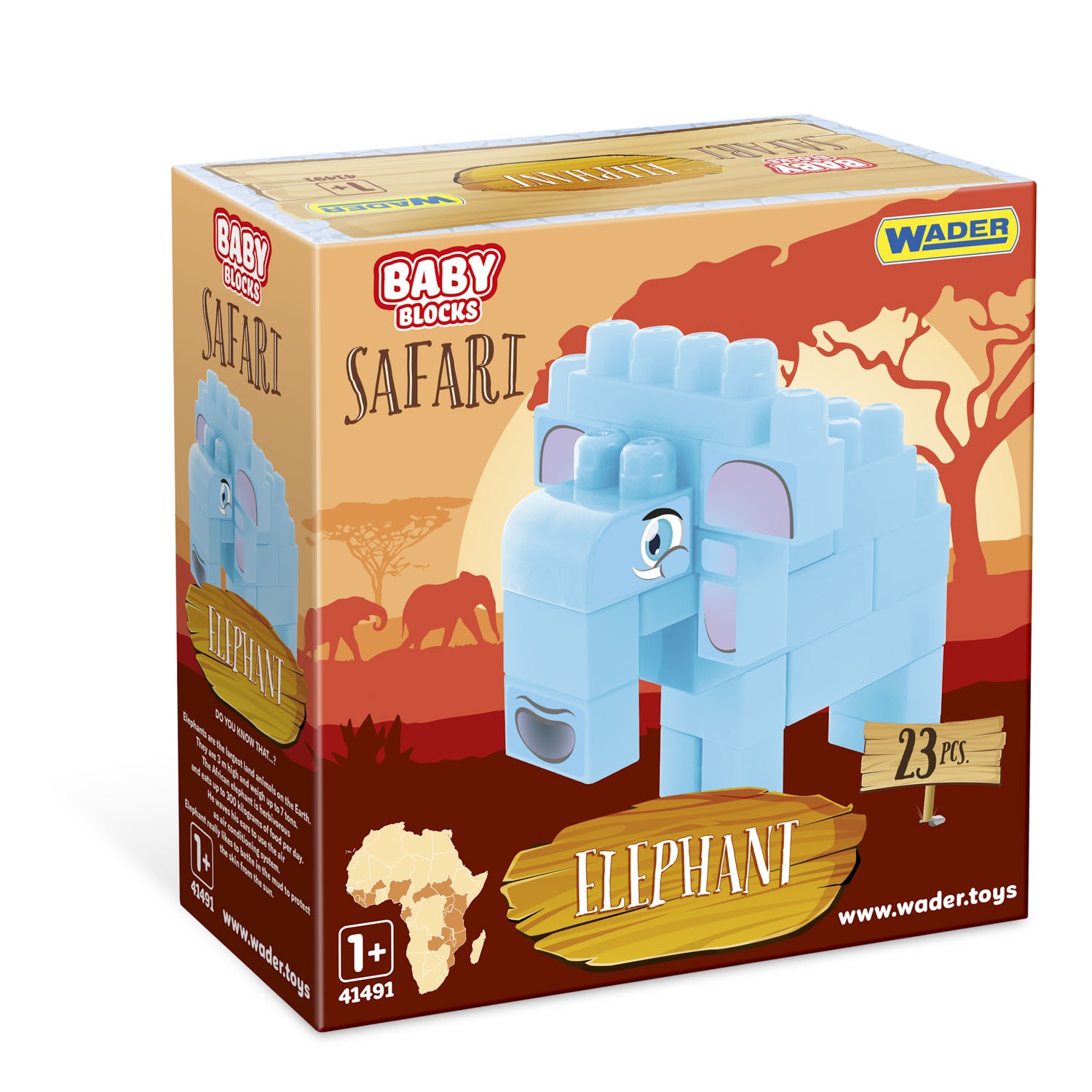

Baby Blocks Safari klocki słoń Wader