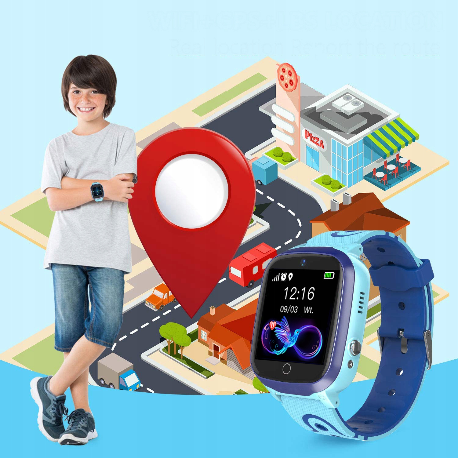 SMARTWATCH ZEGAREK DLA DZIECI TELEFON ROZMOWY POLSKIE MENU GPS Złącza microSIM microUSB