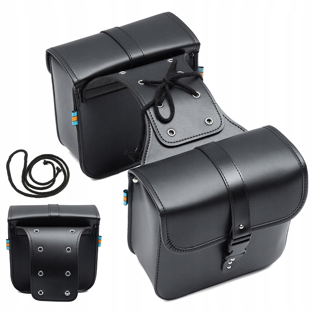 Motocyklové brašny, boční tašky na zavazadla, ekokůže, univerzální přezky