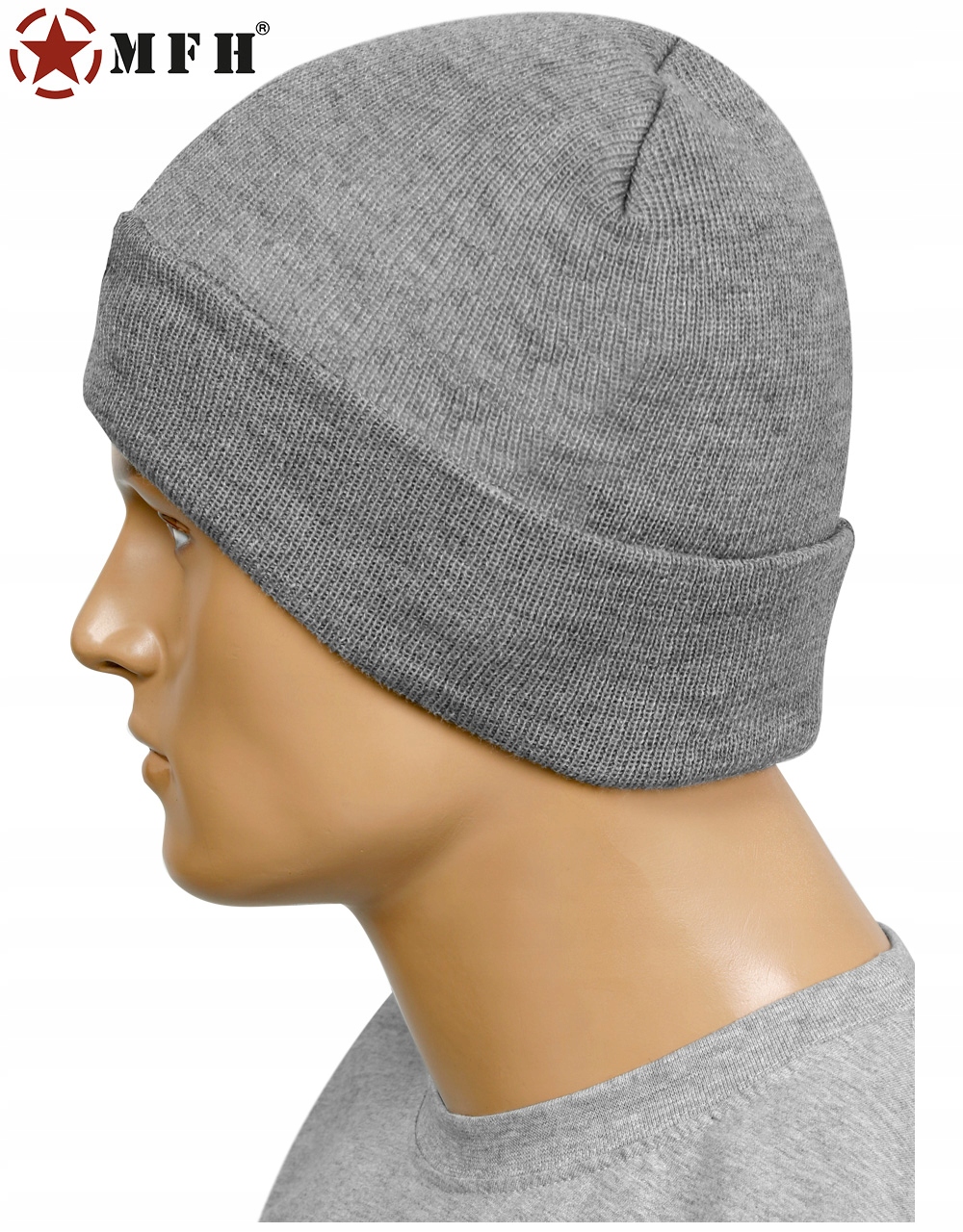 CZAPKA ZIMOWA MĘSKA THINSULATE NA ZIMĘ MFH SZARA Rozmiar uniwersalny