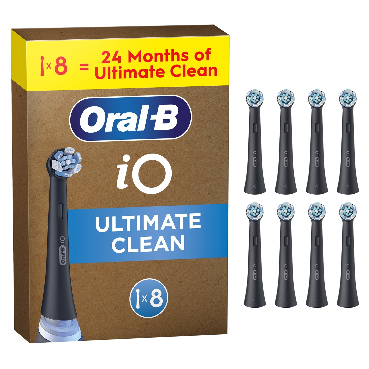 Oral-B iO Ultimate Clean Black Końcówki do szczoteczki 8 szt.,