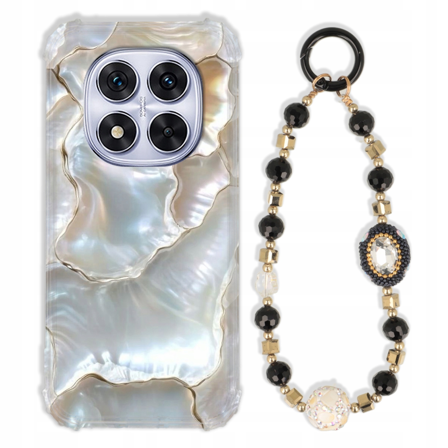 Puzdro Na Xiaomi Note 14 Pro 5G Antishock Zirkóny Čierno Zlaté|pevné|tpu|