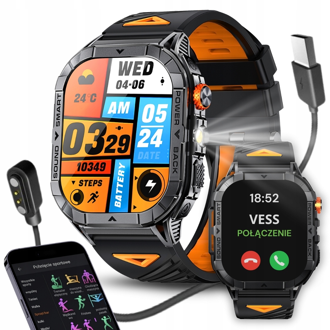 Smartwatch Sportowy Męski Połączenia Bluetooth Wodoodporny Pl Menu
