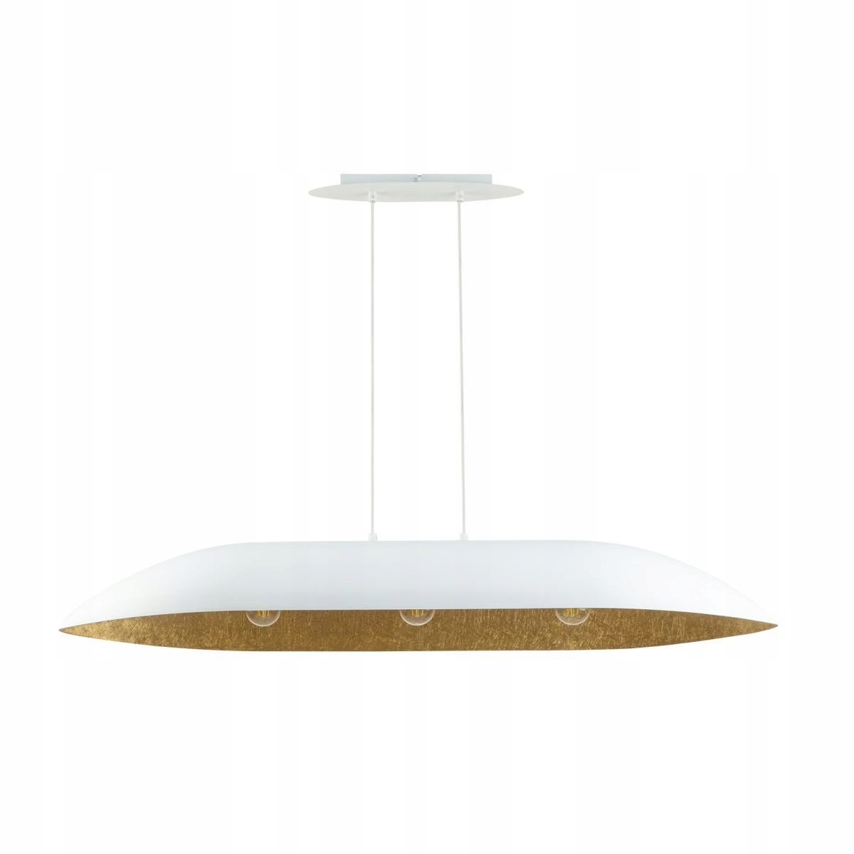 Bielo-zlatá závesná lampa z minerálneho kompozitu Gondola L Sigma Lighting