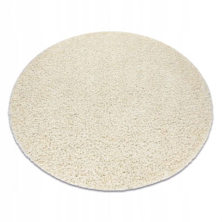 

Dywan shaggy okrągły kremowy/ beżowy koło 120 cm