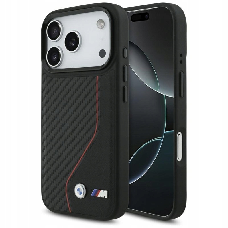 Bmw M Carbon Line & Logo MagSafe – Pouzdro pro iPhone 17 Pro (červené)