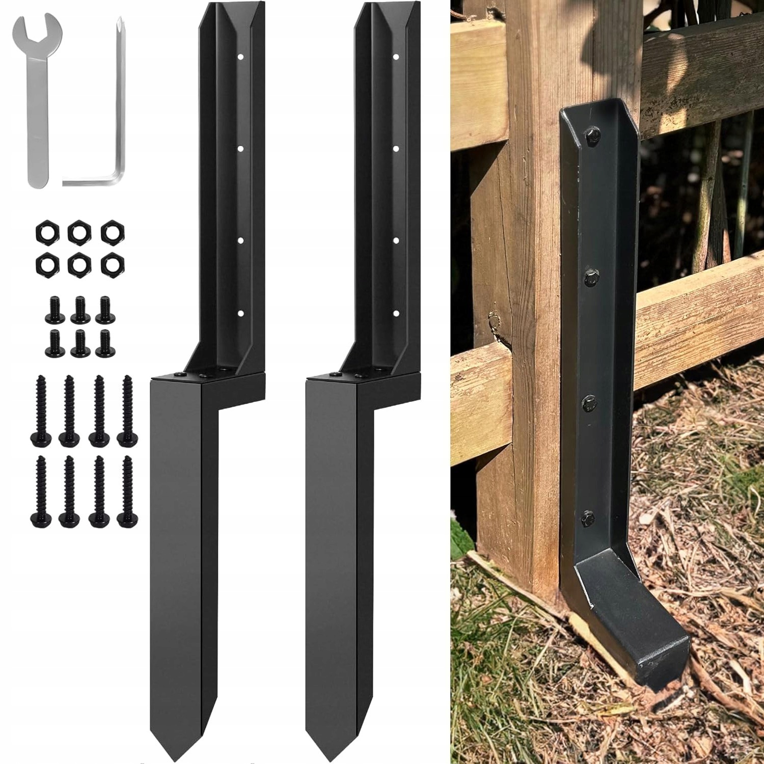 2KS Ocelový Kolík Pro Opravu Sloupku, Snadno Nainstalujte Podpěru Pal 80 CM