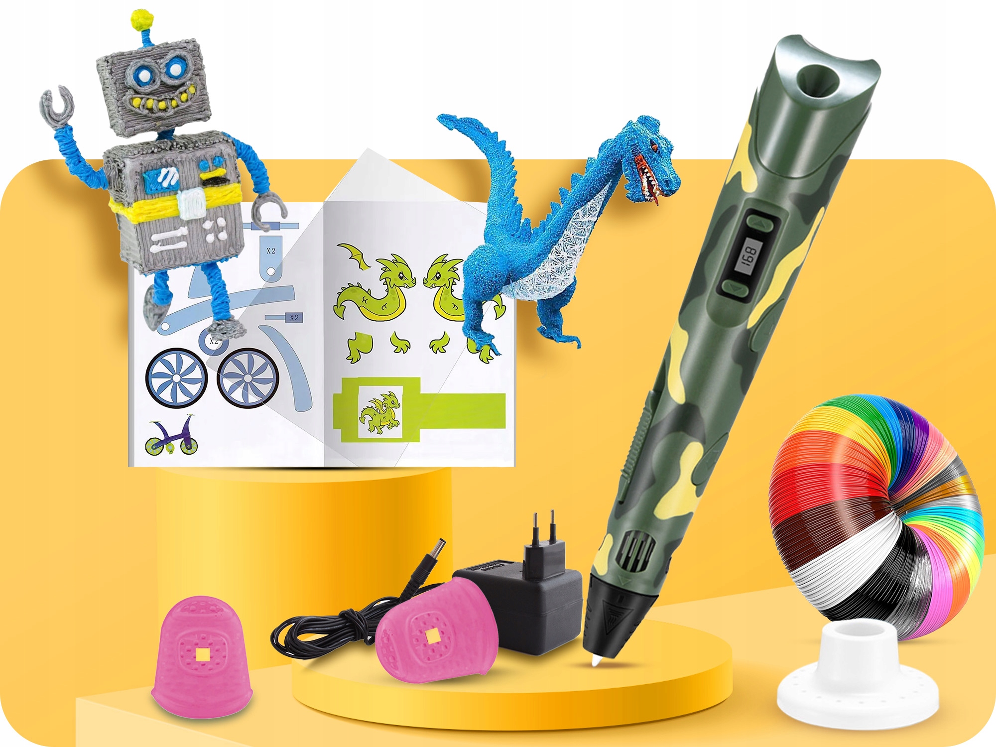 DŁUGOPIS 3D 220M FILAMENT SZABLONY WKŁADY AKCESORIA DRUKARKA PEN DLA DZIECI Producent Better Media