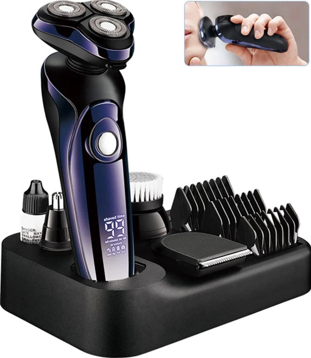 Pánský Elektrický Holicí Strojek 5V1 Holicí Strojek S LCD Displejem