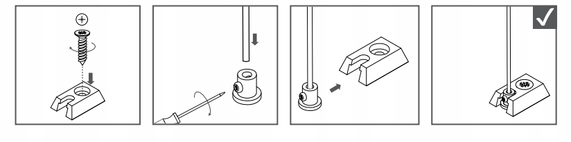 Żaluzje dolny uchwyt zaczep linki żyłki do żaluzji poziomych, rolet - 4 szt Marka inna