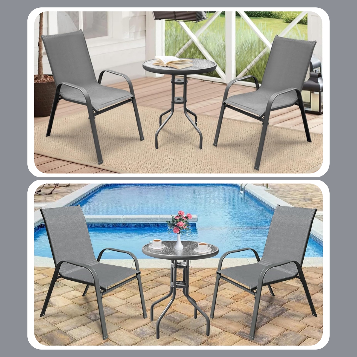 ZESTAW KRZESEŁ NA BALKON TARAS KRZESŁO OGRODOWE FOTEL DO OGRODU TARASU 4szt Marka bez marki