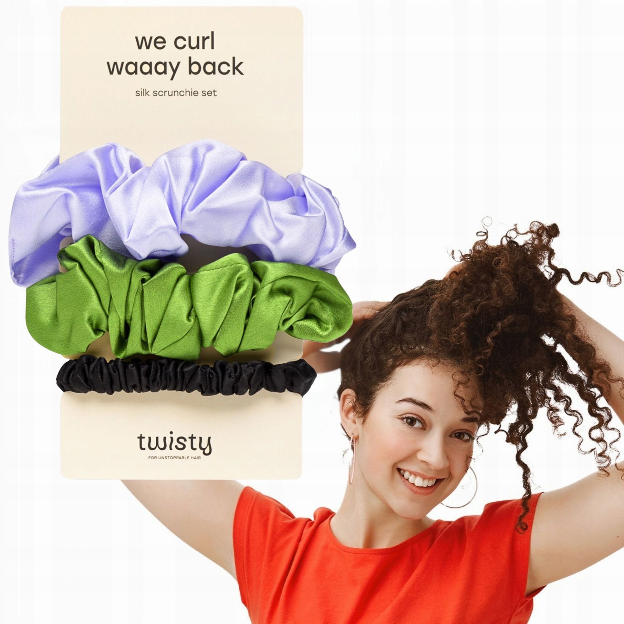 Set Gumička Do Vlasů 3 kusy hedvábí morušové Měkké barevné Twisty