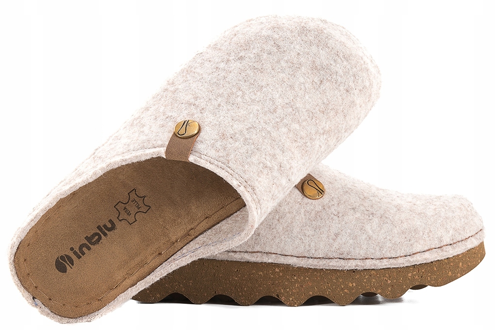 

Inblu DK-08 Domowe Kapcie Klapki Papcie filc/skóra