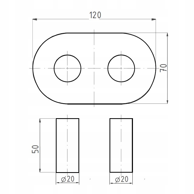 ZESTAW MASKUJĄCY ROZETA PODWÓJNA Z TULEJAMI Typ inny
