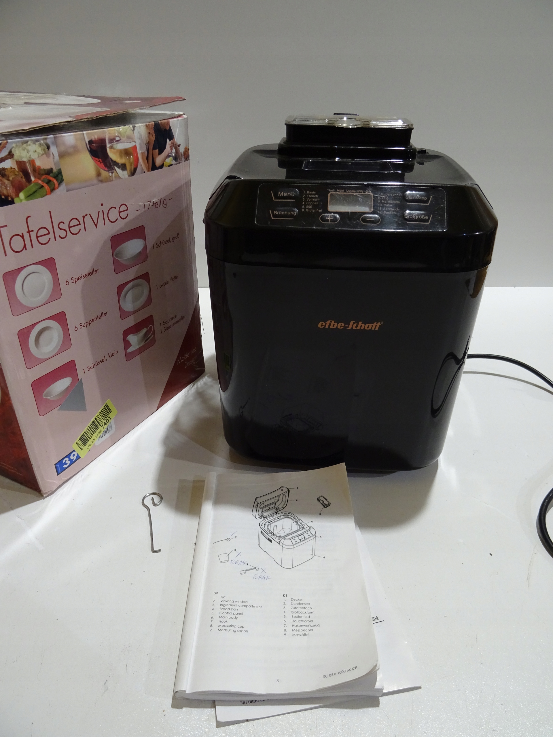 Automat do chleba efbe-Schott SC BBA 1000 BK CP EAN (GTIN) 4018243116385