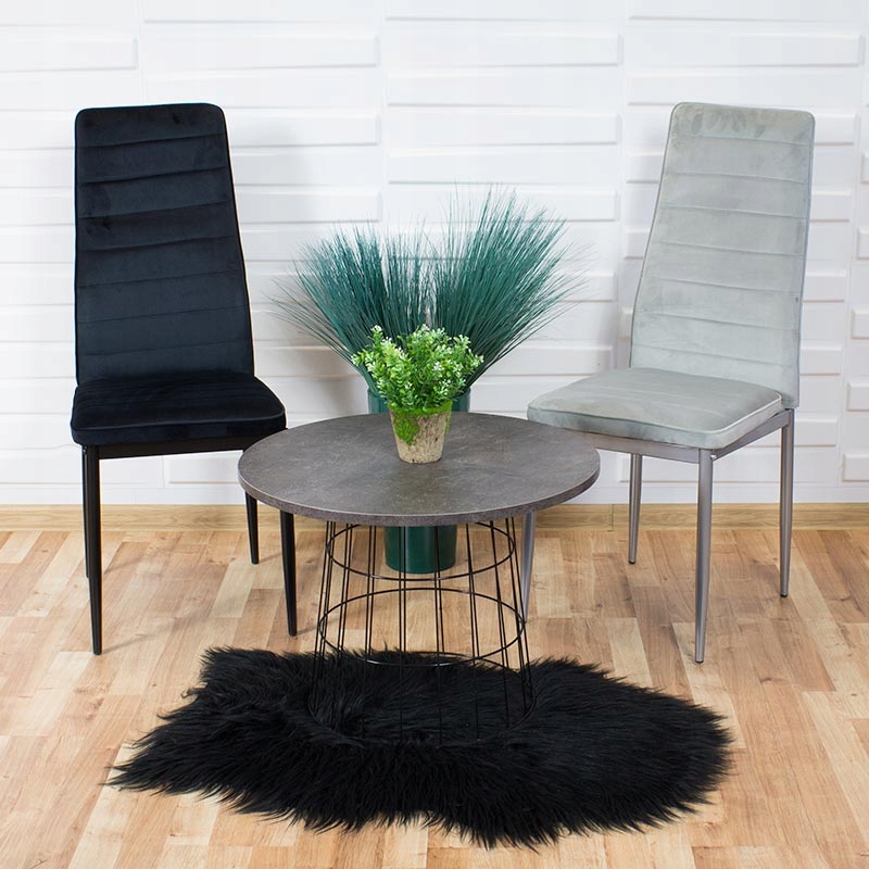 Krzesło welurowe klasyczne szare 704V Głębokość mebla 44 cm