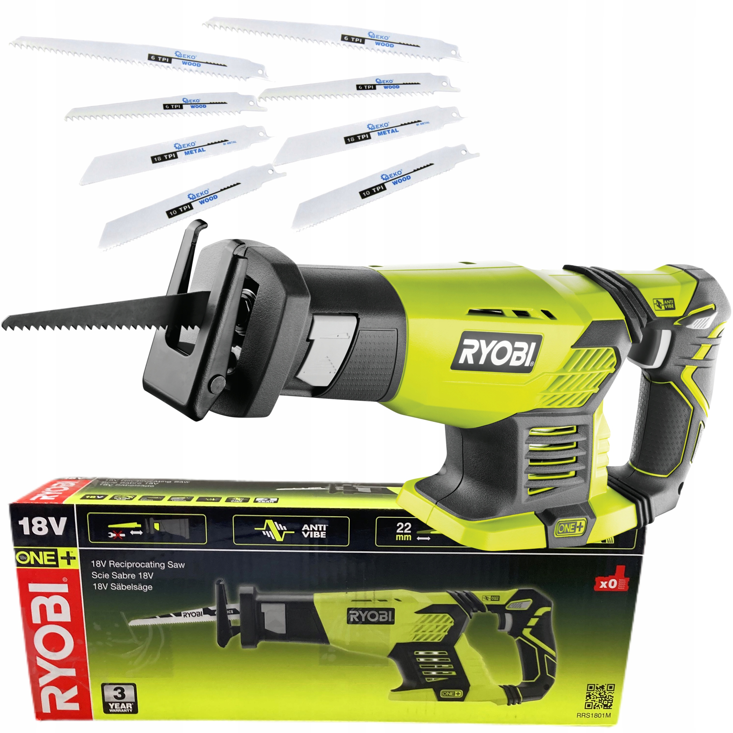 

Ryobi RRS1801M Piła Szablasta Akumul. 18V +10 brz